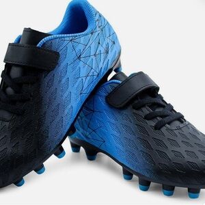 Kids Black and Blue Soccer Sneakers